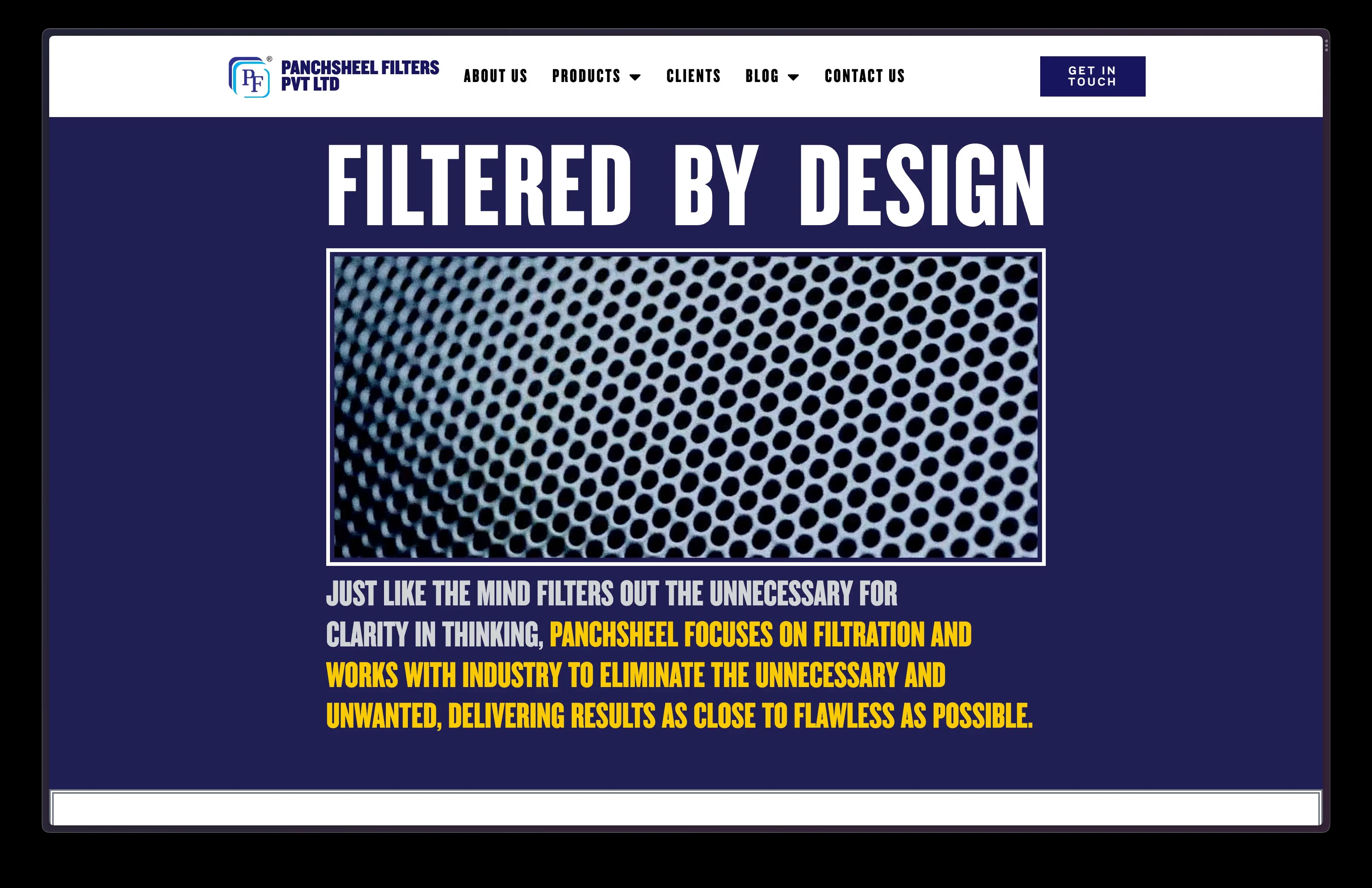 Panchsheel Filters website