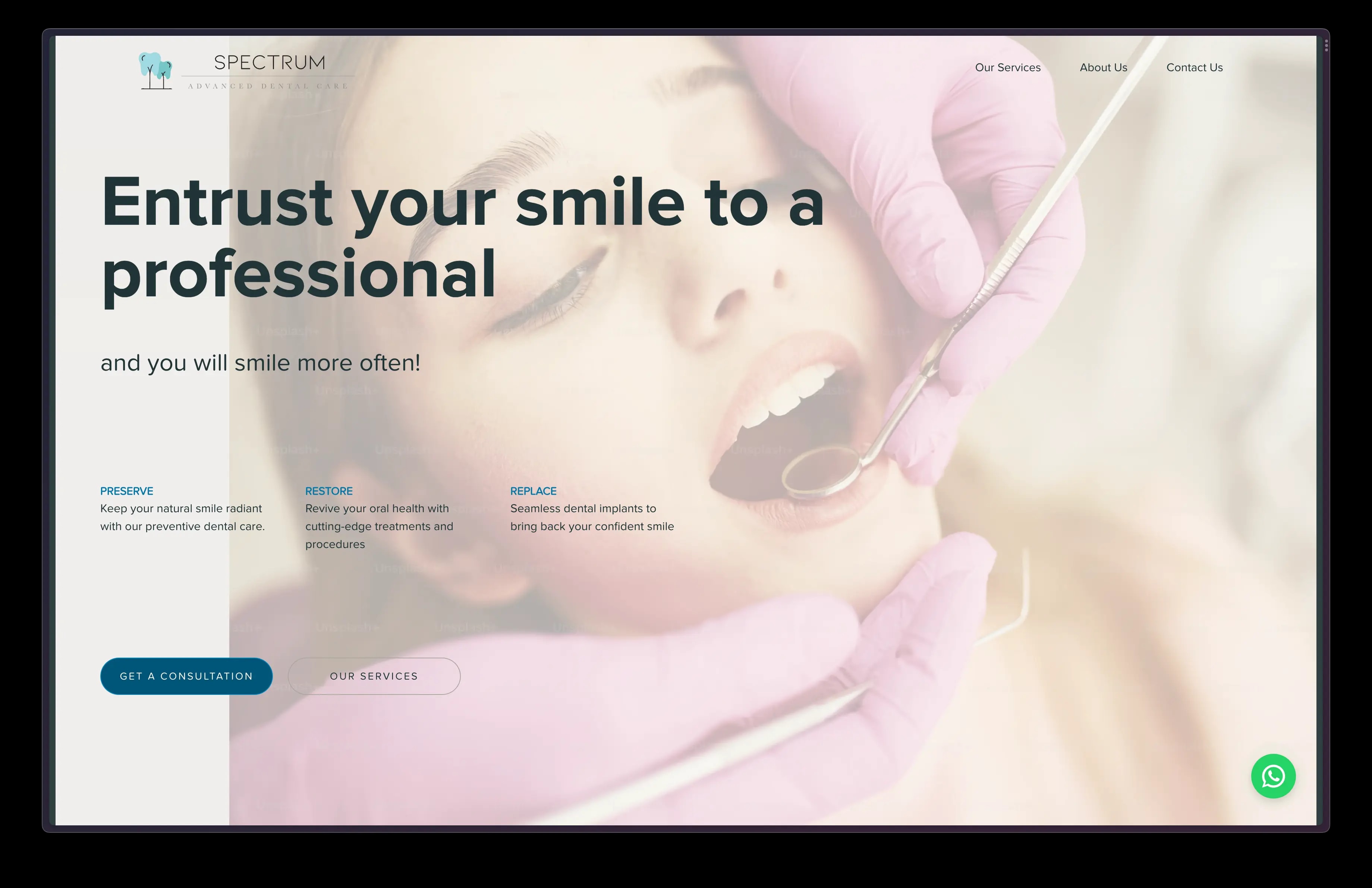 Spectrum Advanced Dental- Website